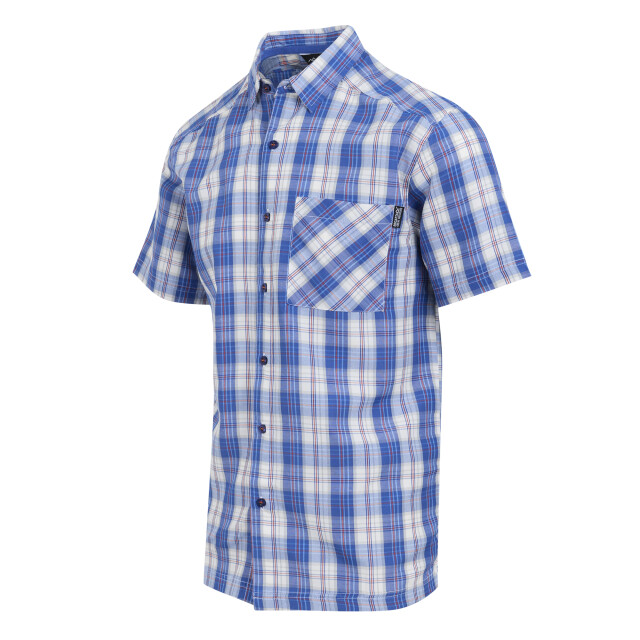 Regatta Heren overhemd met geruite mouwen mindano ix UTRG11565_whiteolympianblue large