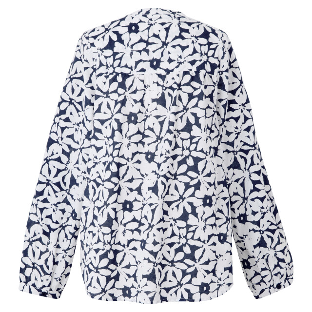 Regatta Dames natine large bloemig lichtgewicht shirt UTRG11578_navywhite large
