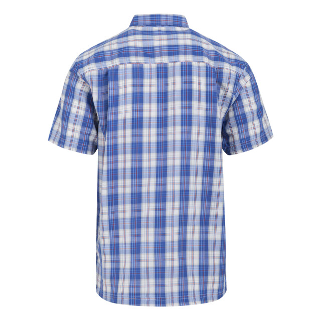 Regatta Heren overhemd met geruite mouwen mindano ix UTRG11565_whiteolympianblue large
