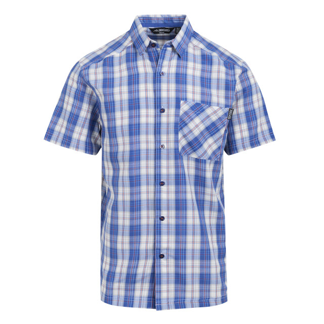 Regatta Heren overhemd met geruite mouwen mindano ix UTRG11565_whiteolympianblue large