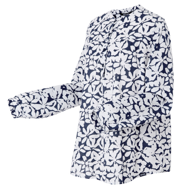 Regatta Dames natine large bloemig lichtgewicht shirt UTRG11578_navywhite large