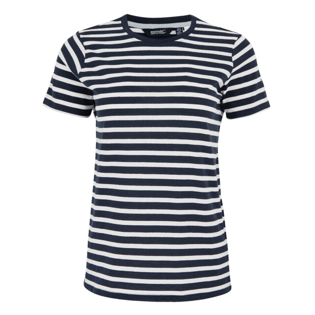 Regatta Dames bayletta gestreept t-shirt UTRG11457_navywhite large