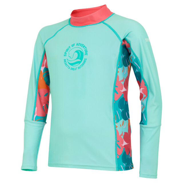 Regatta Kinderen/kids hoku ii tropical leaves zwemtop UTRG11449_arubabluepeachbloomtropical large
