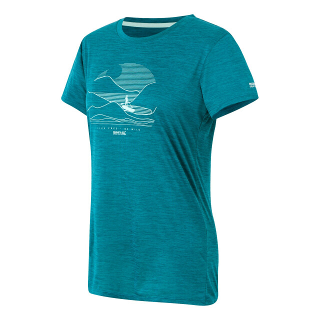 Regatta Dames fingal ix live free be wild marl t-shirt UTRG11344_exoticplume large