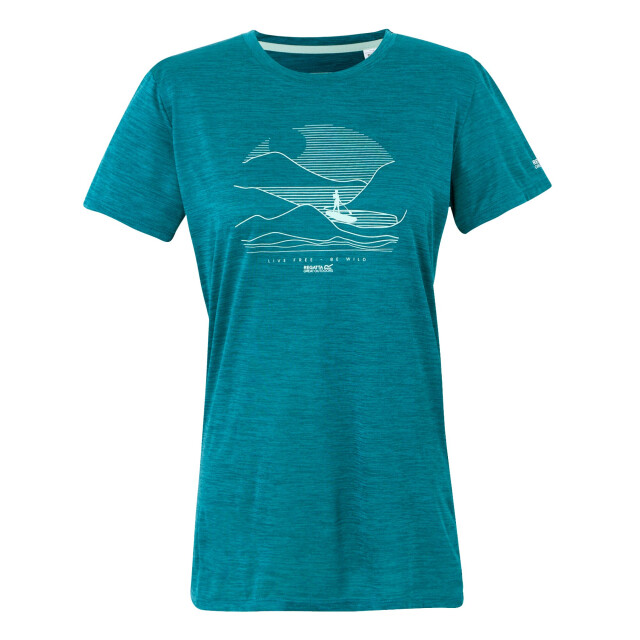 Regatta Dames fingal ix live free be wild marl t-shirt UTRG11344_exoticplume large