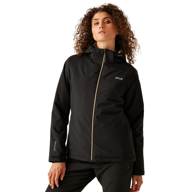 Regatta Dames frelton waterdichte jas UTRG11288_blackwarmtaupe large