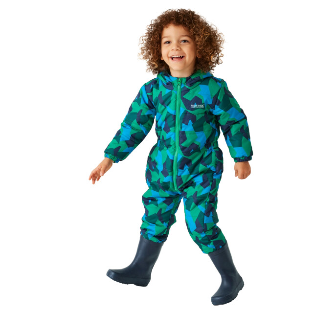 Regatta Kinder/kinderkleding penrose geo camo puddle suit UTRG11186_hydroblue large