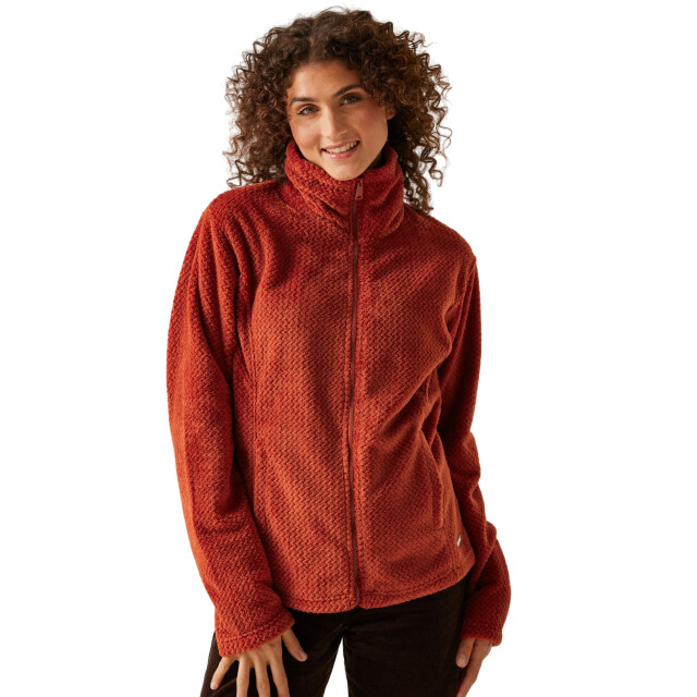 Regatta Dames heidy fluffy full zip fleecejack UTRG11094_redochre large