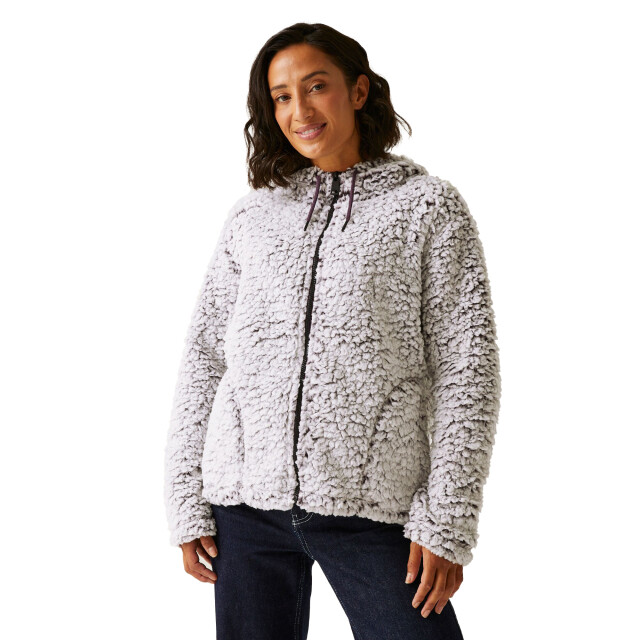 Regatta Dames zelpha fluffy fleecejas met capuchon UTRG10958_deepplum large