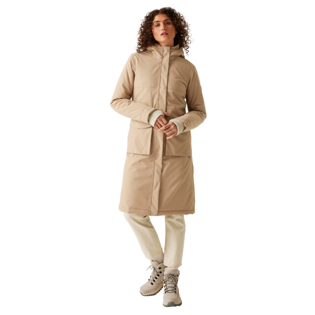 Regatta Dames yarli longline waterdichte jas UTRG10920_warmtaupelightvanilla large