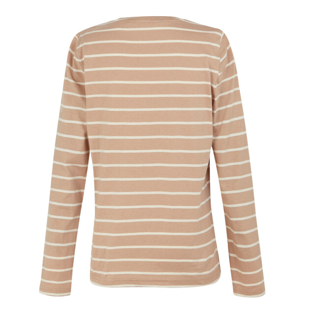 Regatta Dames federica ii stripe t-shirt met lange mouwen UTRG10886_warmtaupelightvanilla large