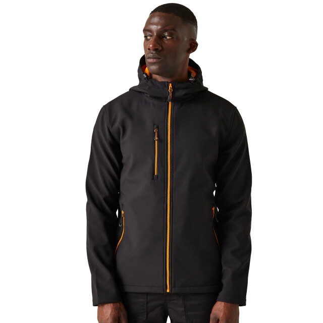 Regatta Heren 2-laags softshell jas UTRG10787_blackorangepop large