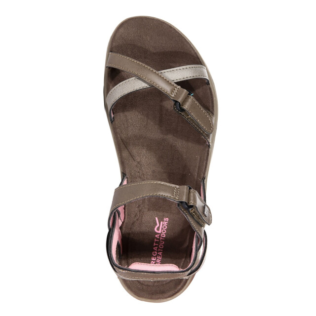 Regatta Grote buiten vrouwen/dames lady santa cruz open teen sandalen UTRG996_walnutmellow large