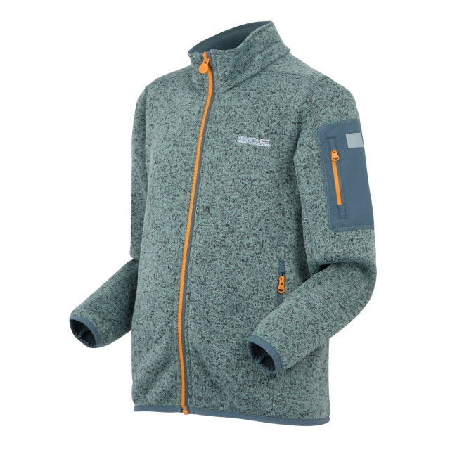 Regatta Kinder/kinder newhill fleece jas UTRG8902_glacierstormyweatherbrightmarigold large