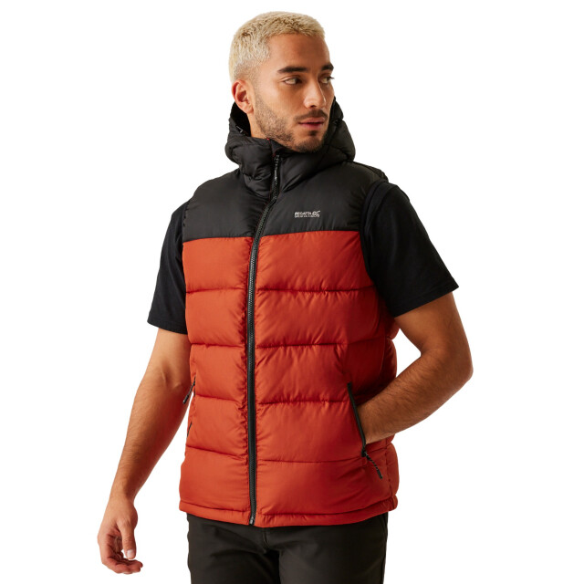 Regatta Heren nevado zwaargewicht mouwloze bodywarmer UTRG8163_redochreblack large