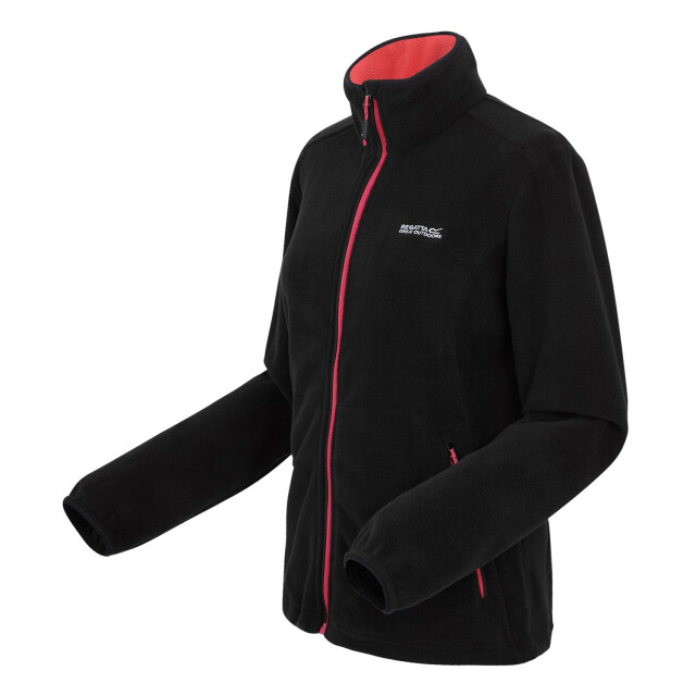 Regatta Dames floreo iv full zip fleece jas UTRG7390_blackpeachbloom large