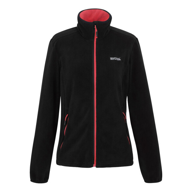 Regatta Dames floreo iv full zip fleece jas UTRG7390_blackpeachbloom large