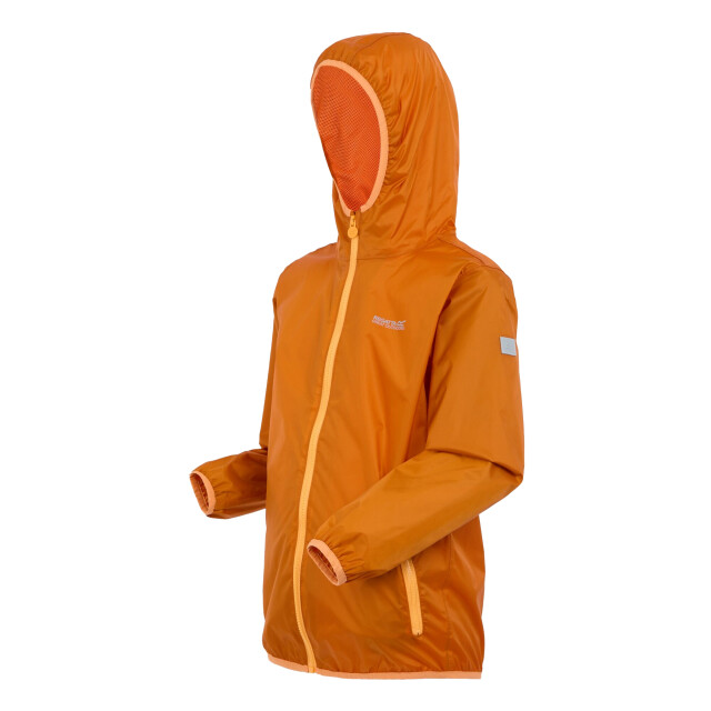 Regatta Groot buitenshuis kinderen/kinderen lever ii packaway rain jacket UTRG1885_foxbrightmarigold large