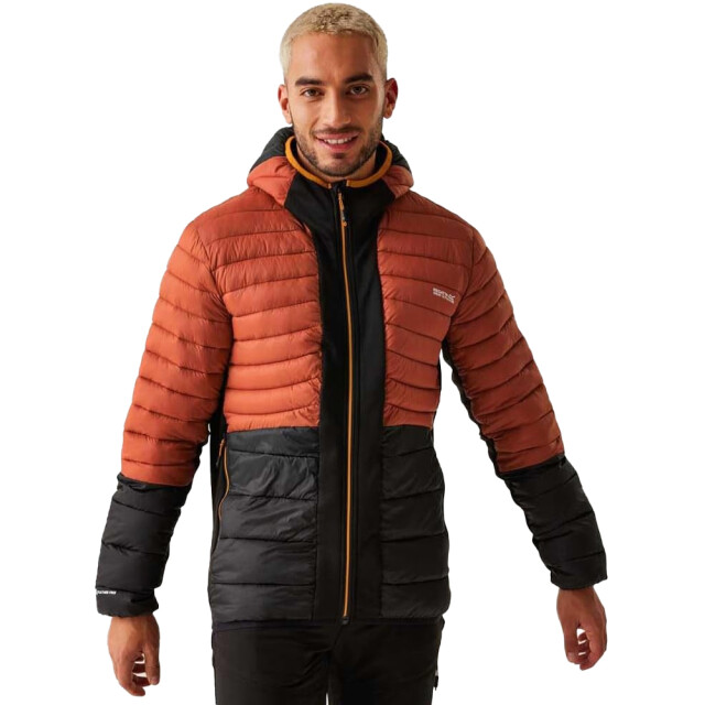 Regatta Heren leedre hybride gewatteerde jas UTRG12039_redochreblack large