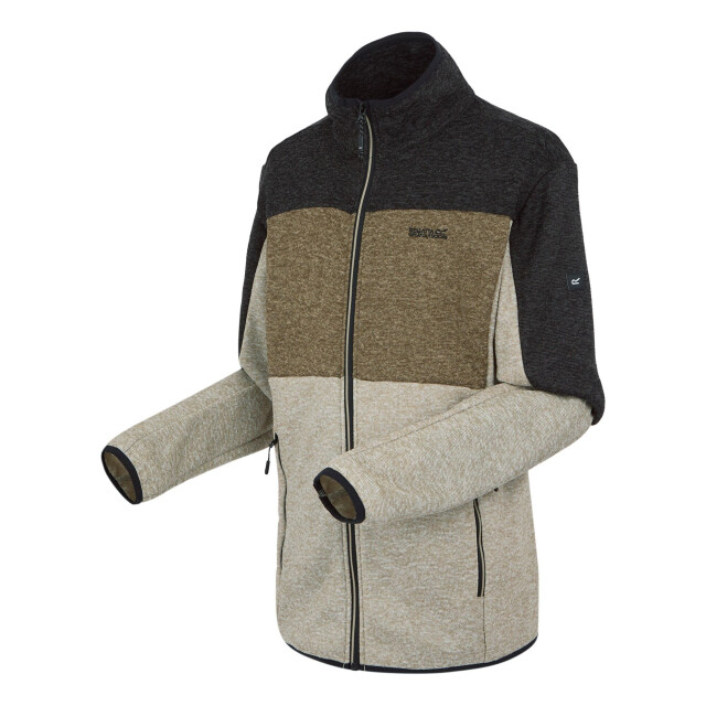 Regatta Heren elram full zip fleece UTRG12015_goldensandtreetopblack large