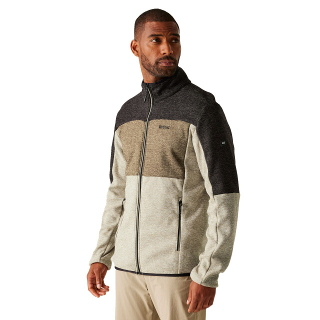 Regatta Heren elram full zip fleece UTRG12015_goldensandtreetopblack large