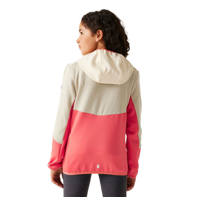 Regatta Kinder/kids dissolver x fleece full zip hoodie UTRG12008_peachbloomlightvanilla large
