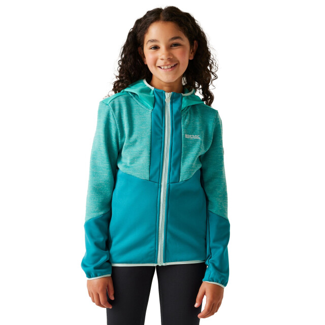 Regatta Kinder/kids dissolver x fleece full zip hoodie UTRG12008_exoticplumeturquoiseicymorn large