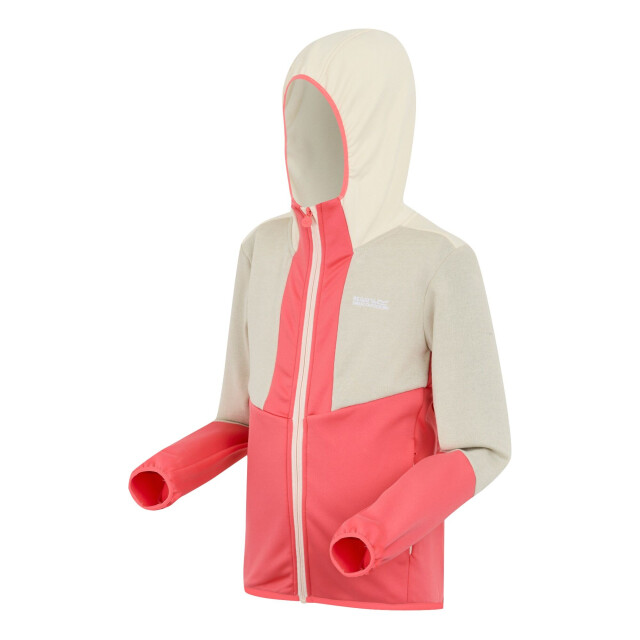 Regatta Kinder/kids dissolver x fleece full zip hoodie UTRG12008_peachbloomlightvanilla large