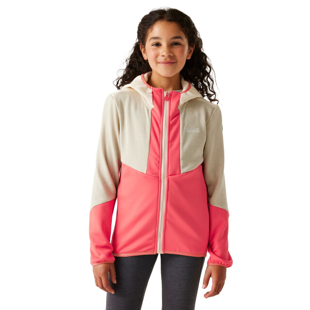 Regatta Kinder/kids dissolver x fleece full zip hoodie UTRG12008_peachbloomlightvanilla large