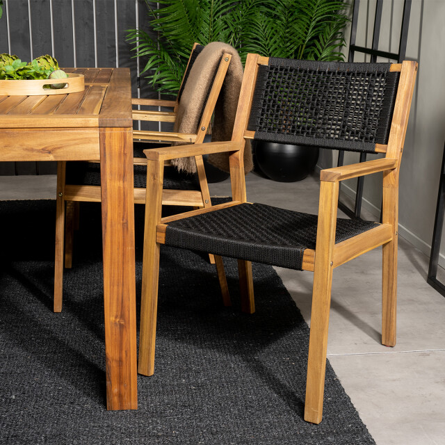 Nest Outdoor Indra houten tuinstoel zwart met armleuningen 2617996 large