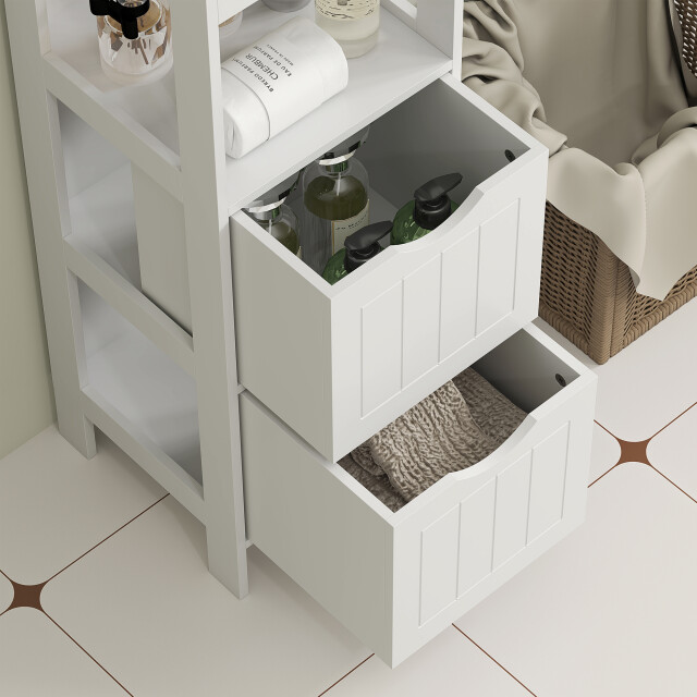 4goodz Badkamerkast kolomkast 2 lades en 3 planken 30x30x141 cm - 3196066 large