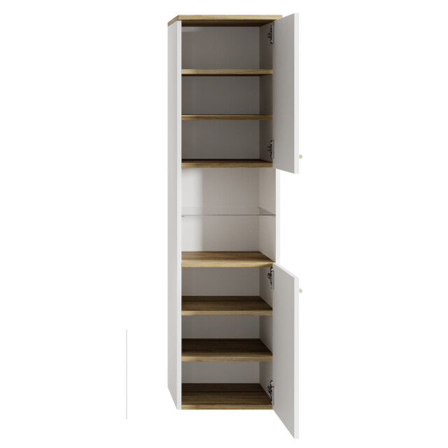 Badplaats Badkamerkast bravos 35 x 35 x 133 cm wit met eiken hangende 3195968 large