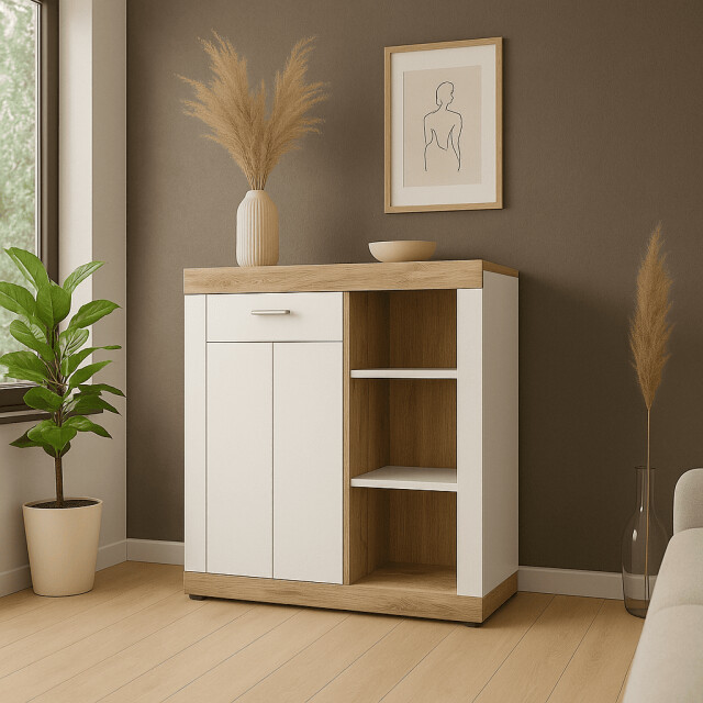 CaliCosy Hoge kast met 1 deur en 3 nissen h104 cm laredo 2951202 large