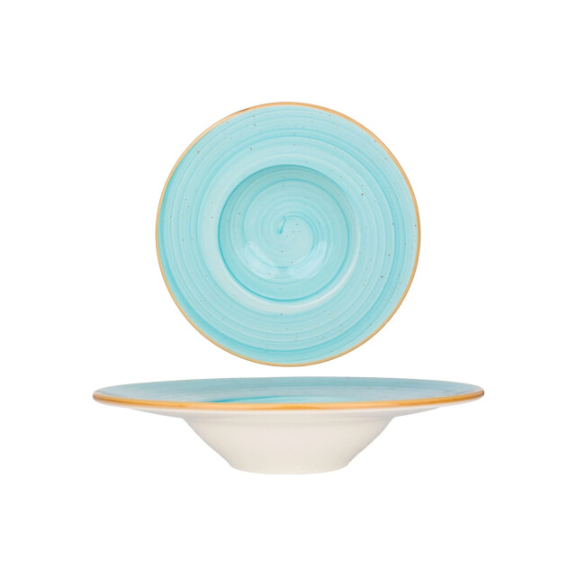 Bonna Pastabord aqua porselein 28 cm (400cc) set van 2 3069940 large