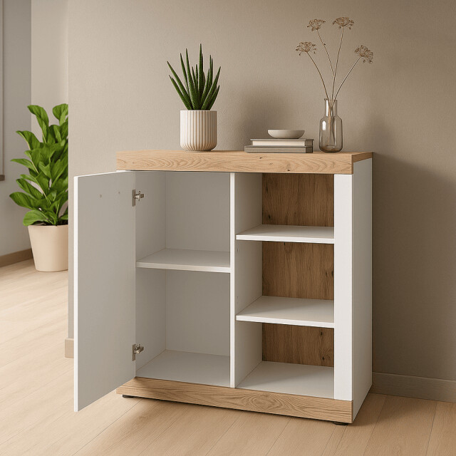 CaliCosy Hoge kast met 1 deur en 3 nissen h104 cm laredo 2951202 large