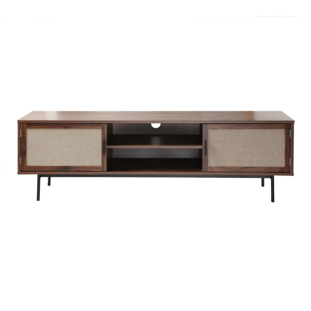 CaliCosy Tv-meubel in walnootdecor met fronten van echt stof l140 cm jetson 2991879 large