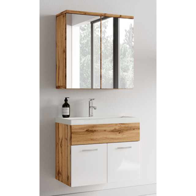Badplaats Badkamermeubel set montreal 01 60 cm eiken met hooogglans wit - 3196061 large