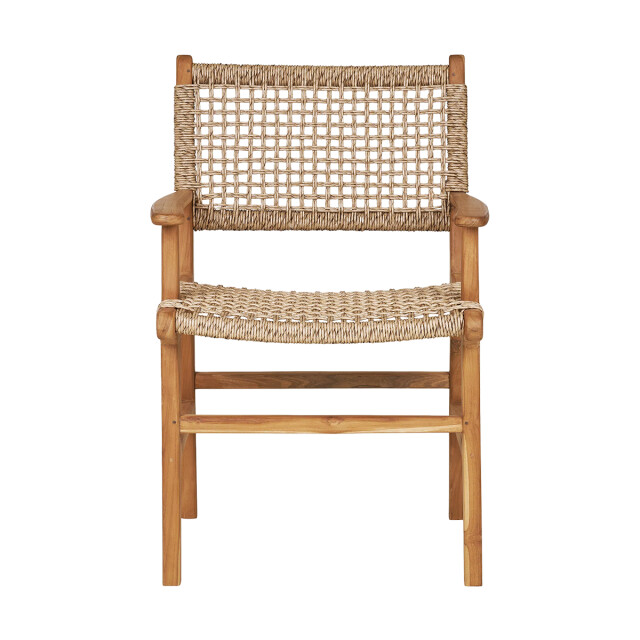 Artichok Elodie houten tuinstoel naturel met rotan met armleuningen 3196182 large