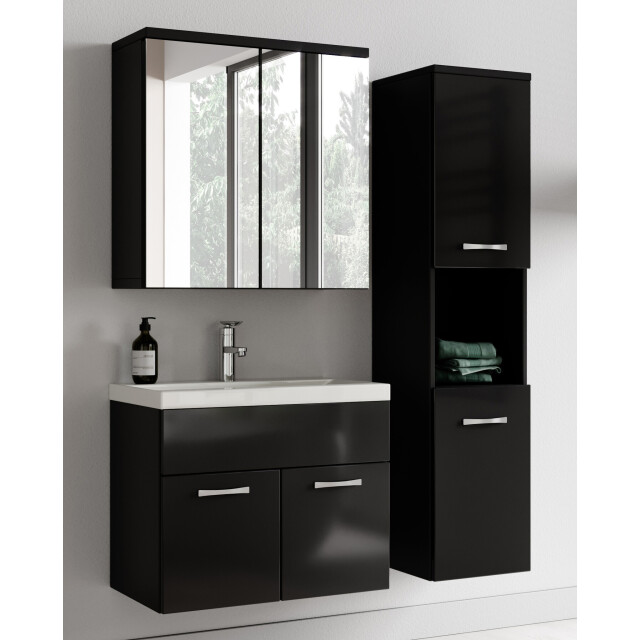Badplaats Badkamermeubel set montreal 01 60 cm zwart hoogglans badmeubel met 3196062 large