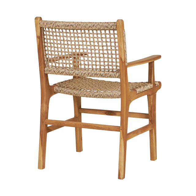Artichok Elodie houten tuinstoel naturel met rotan met armleuningen 3196182 large