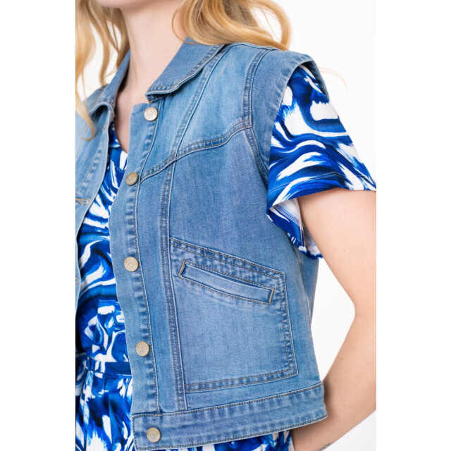 Geisha Jeans gilet 55303-10- denim 55303-10-blue denim large