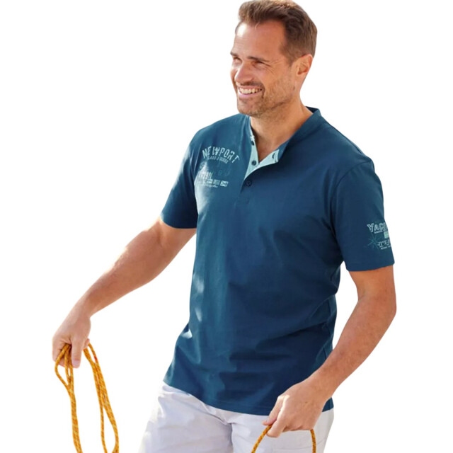 Atlas For Men Heren henley t-shirt (set van 2) UTAF1994_blueturquoise large