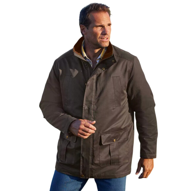 Atlas For Men Faux suede parka heren UTAF2026_darkbrown large