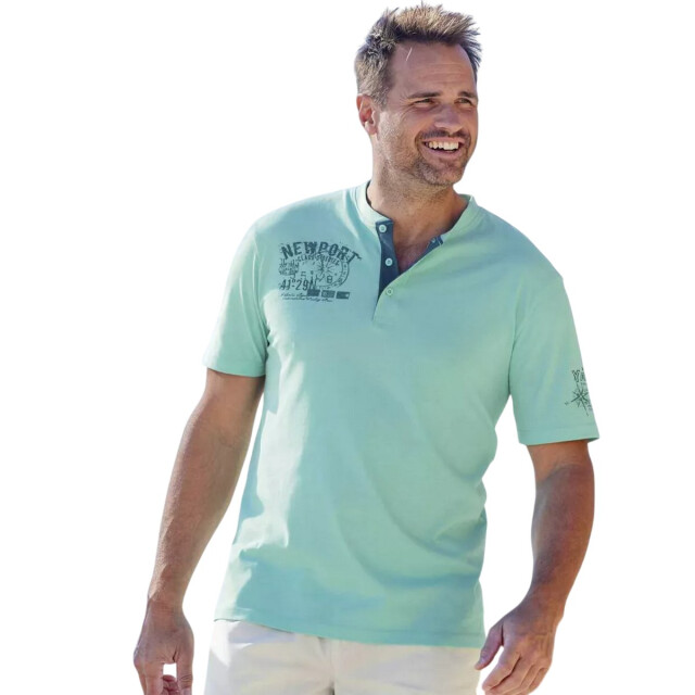 Atlas For Men Heren henley t-shirt (set van 2) UTAF1994_blueturquoise large