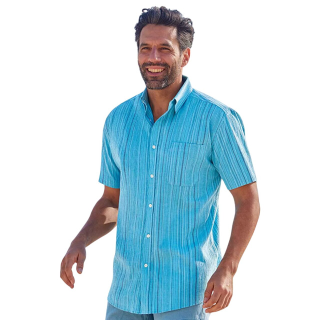 Atlas For Men Heren overhemd in crêpe UTAF2014_blue large