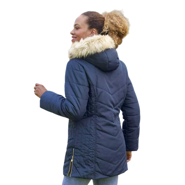 Atlas for Women Dames bont capuchon gewatteerde jas UTAF1805_navy large