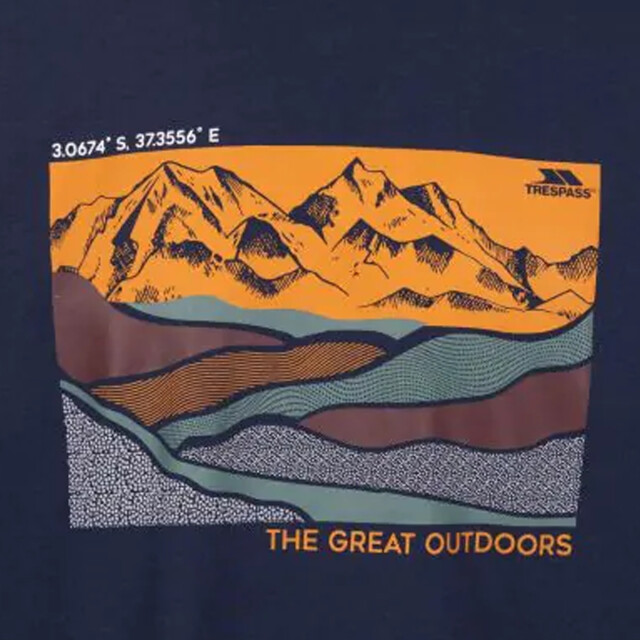 Trespass Heren flinder bedrukt t-shirt met lange mouwen UTTP6655_navy large