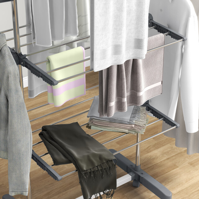 4goodz Opvouwbare verrijdbaar wasrek met 4 niveaus en one-klick-systeem 3181602 large