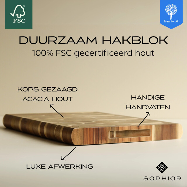 Sophior Hakblok acacia hout 3174500 large