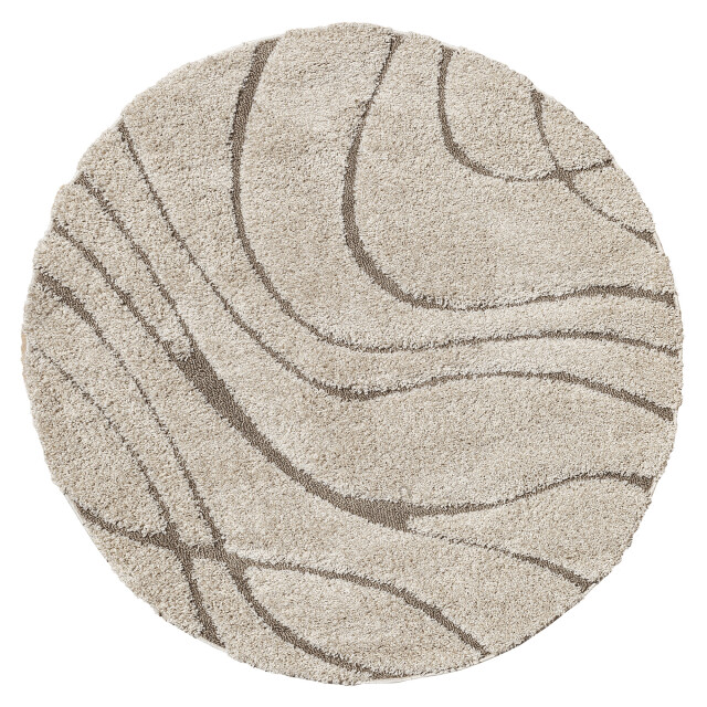 Muratap Luxus shaggy plus hoogpolig vloerkleed skandi design uni effen rond 3046061 large